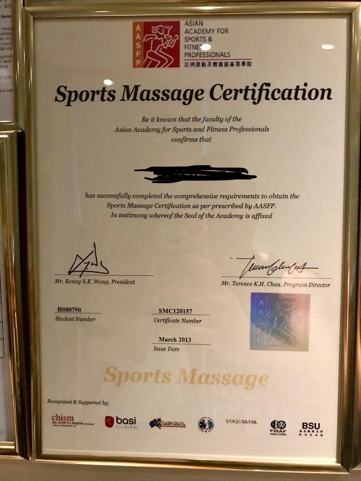 Kevin Massage Sports Massage Certification